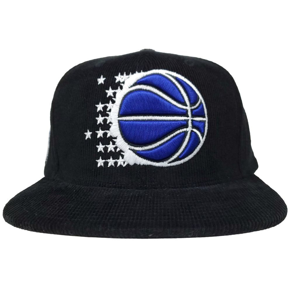 Orlando Magic Mitchell & Ness Snapback Hat Cap 3D Logo‎ Black Corduroy NWT